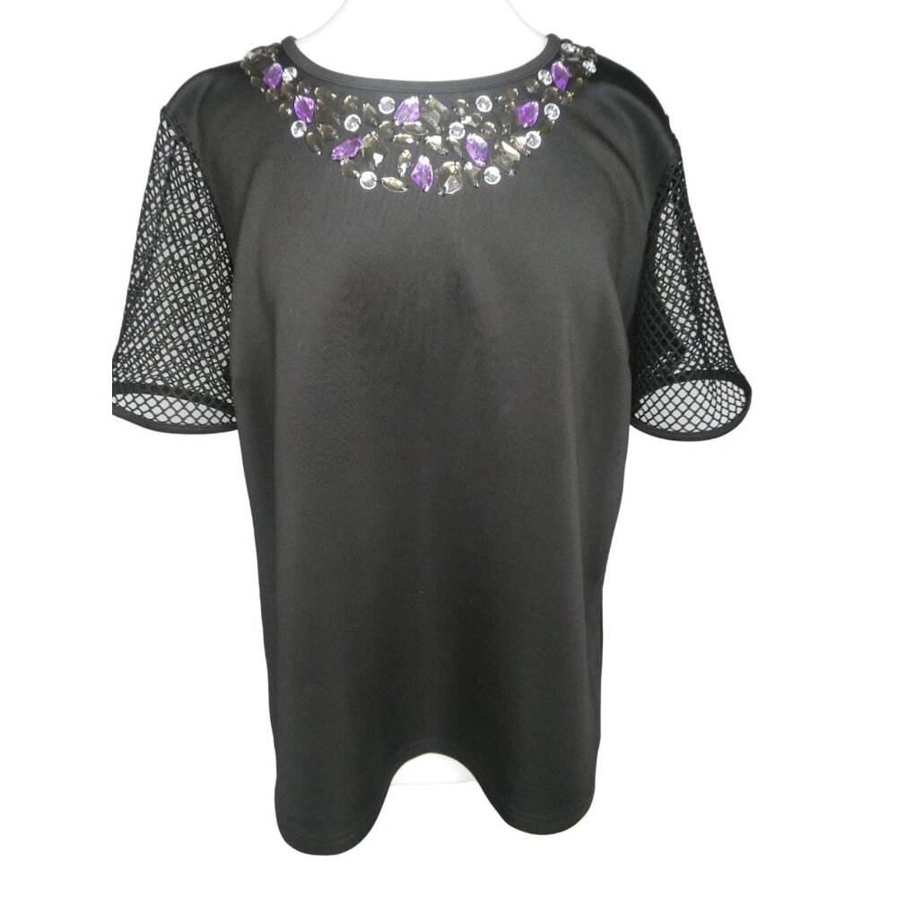 Eloquii Plus-Size Gem Black‎ Top